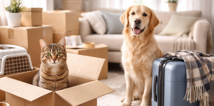 Подготовка кота или собаки к переезду и смене жилья